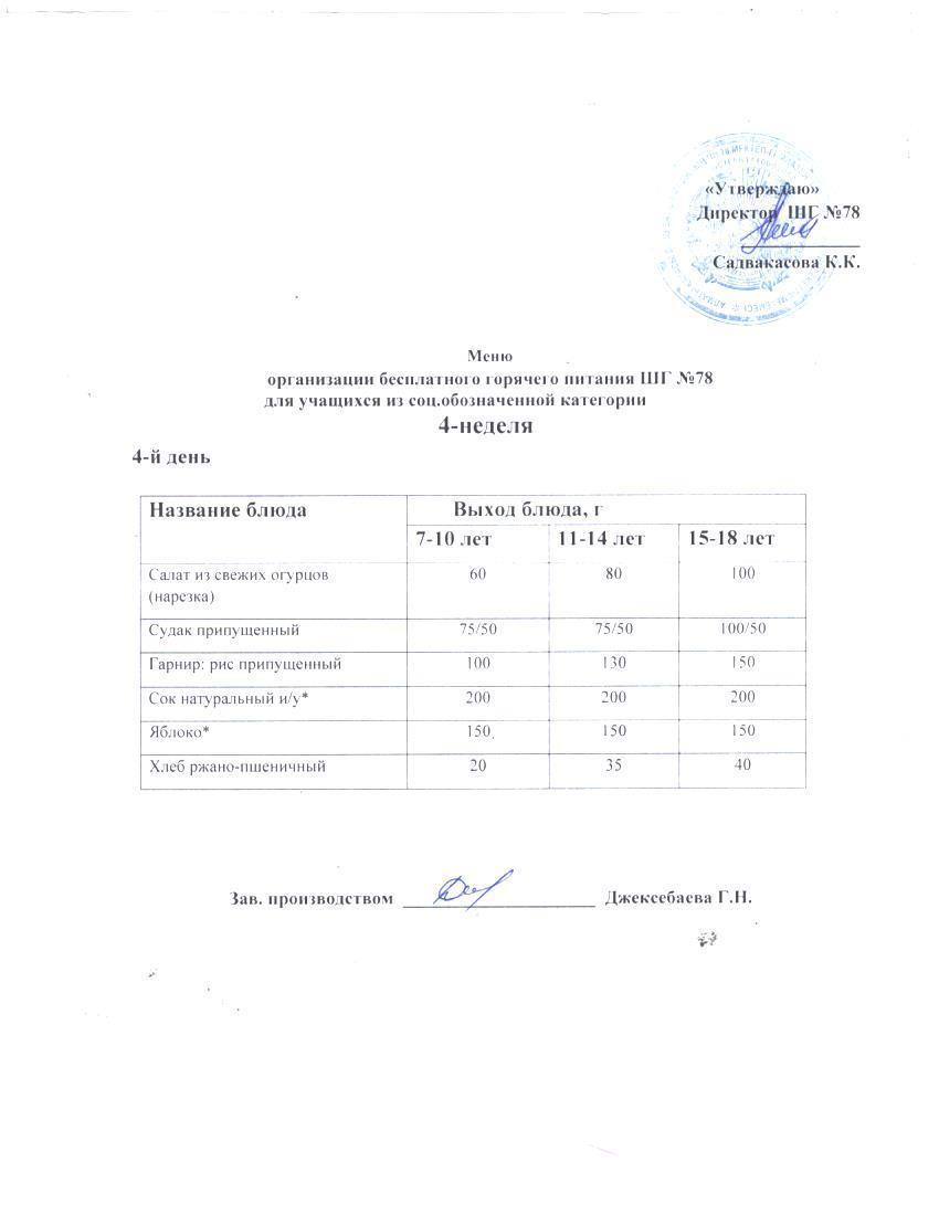 Ас мәзірі  24.04.2025 ж.