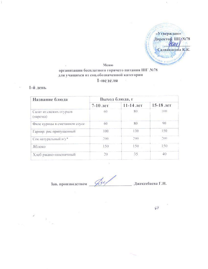 Ас мәзірі  26.05.2025 ж.