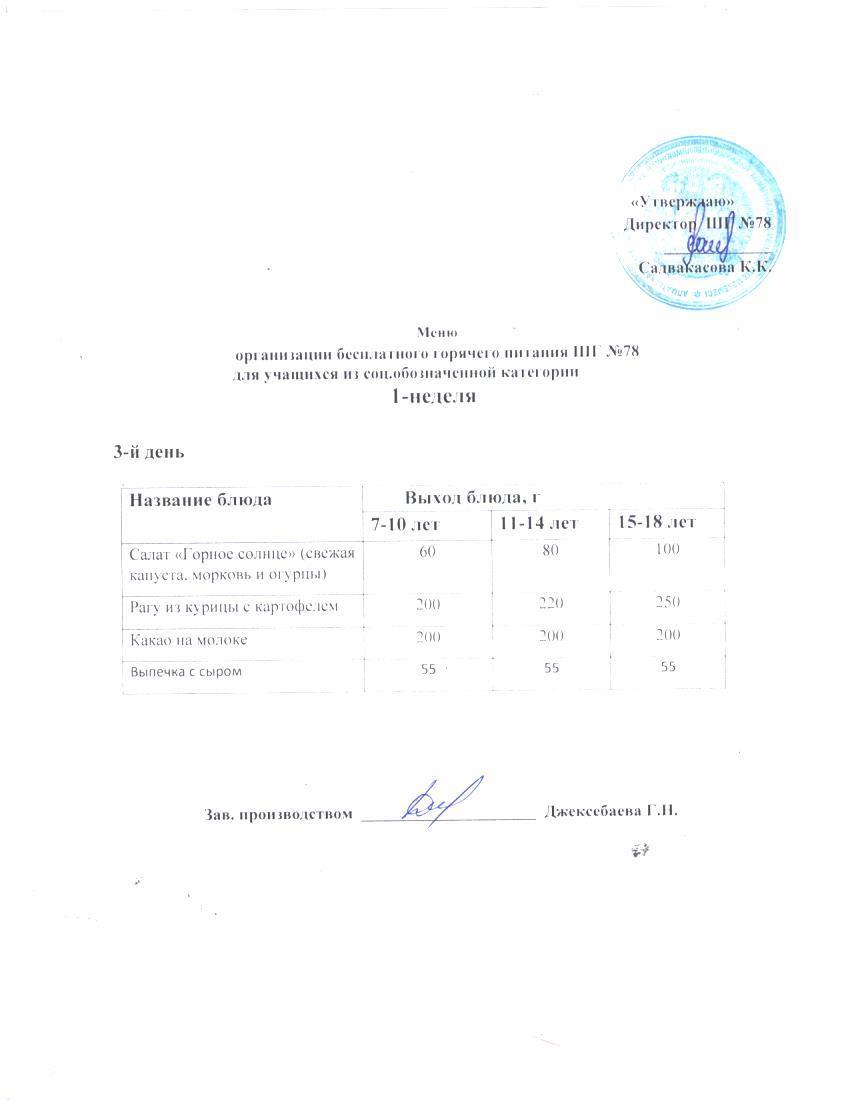 Ас мәзірі 01.10.2025 ж.