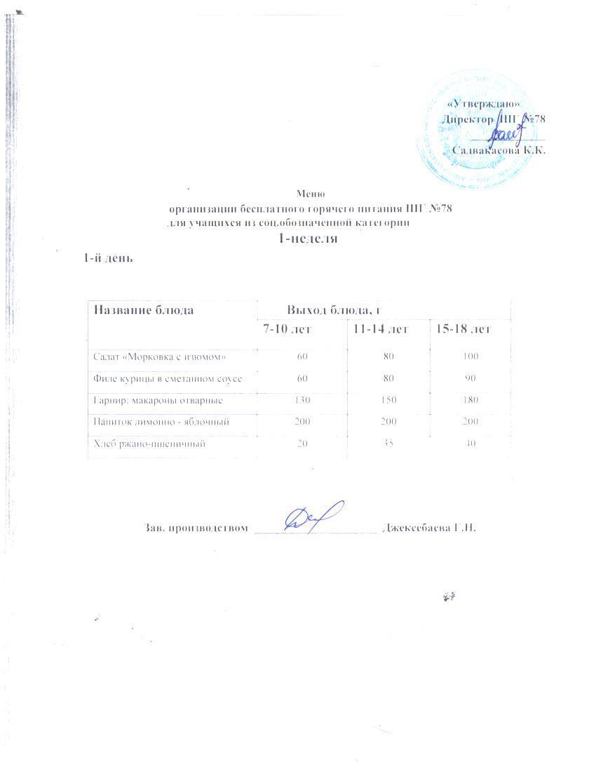 Ас мәзірі 03.11.2025 ж.