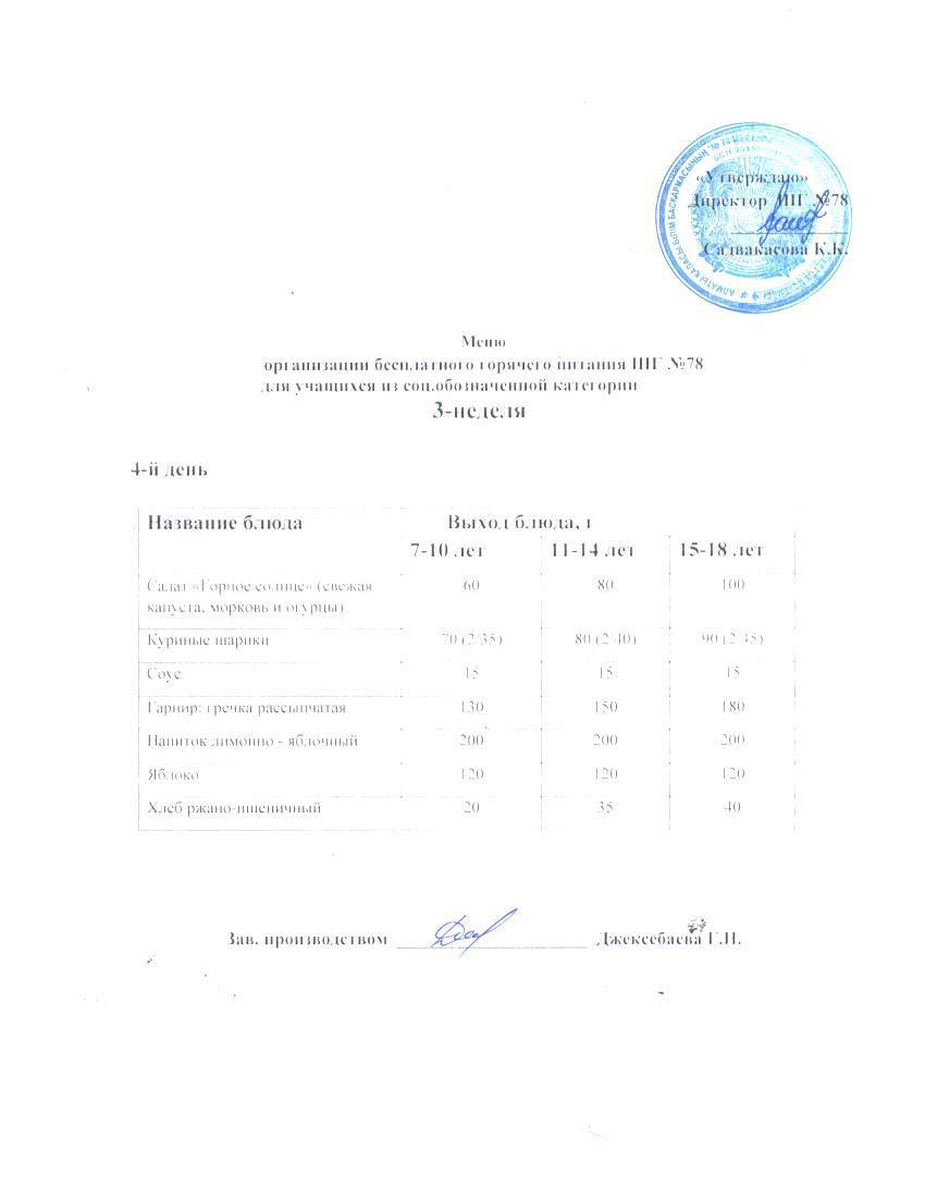 Ас мәзірі  20.11.2025 ж.