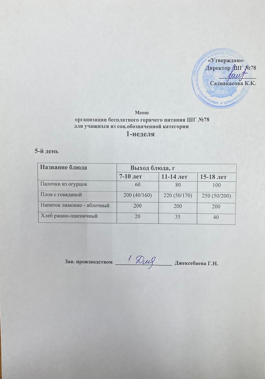 Ас мәзірі 09.01.2026 жыл.