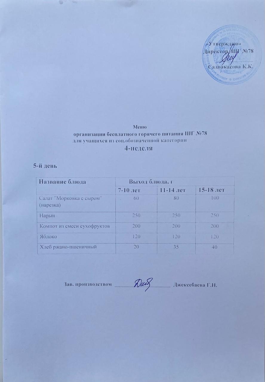 Ас мәзірі 30.01.2026 жыл.