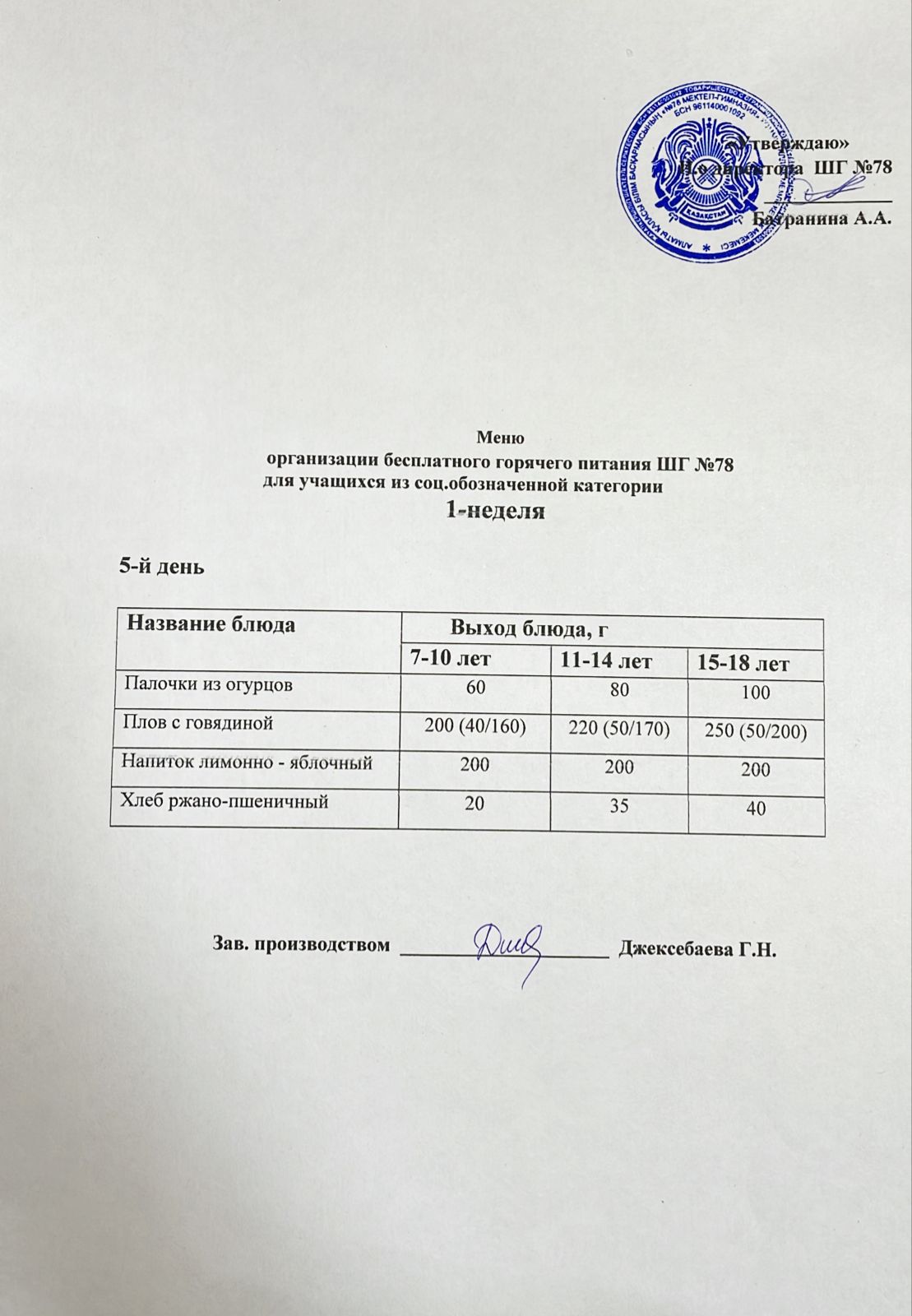 Ас мәзірі 06.02.2026 жыл.
