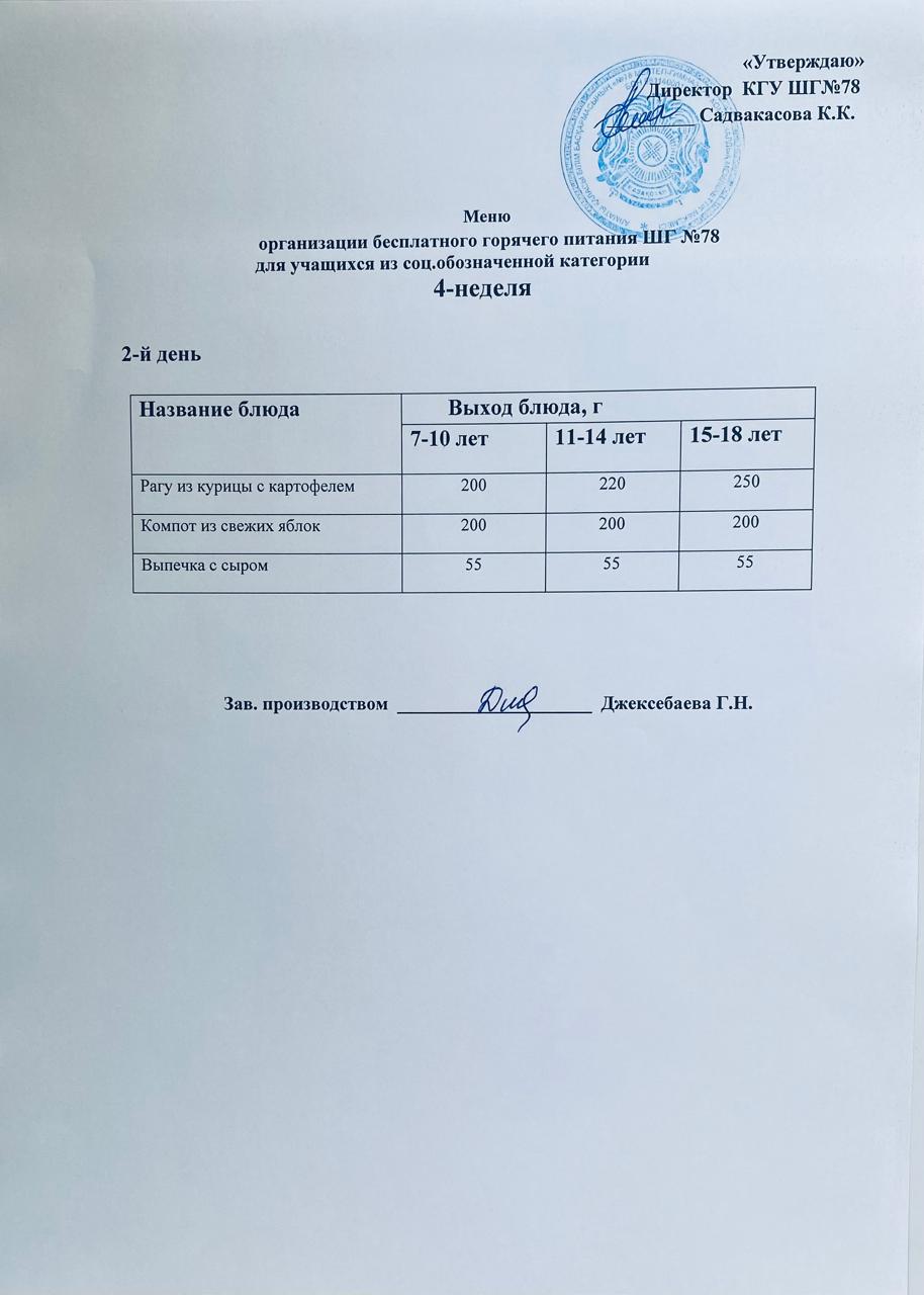 Ас мәзірі 28.04.2026 жыл.