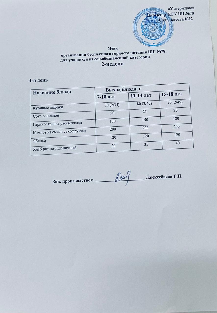 Ас мәзірі 14.05.2026 жыл.